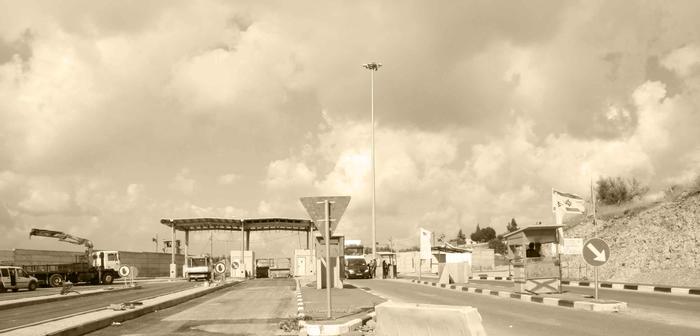 Steel structure overshadows checkpoint