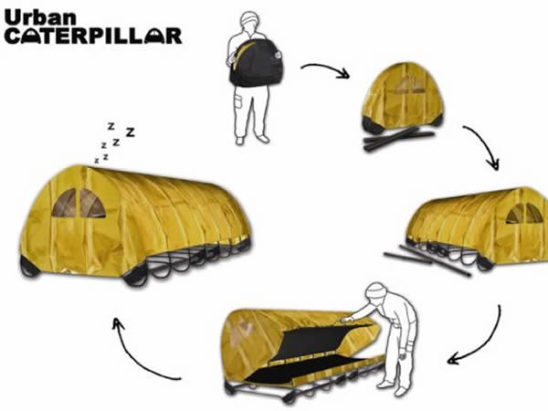 Urban Caterpillar Design for Rough Sleepers, London, UK, designed by Amy Brazier.